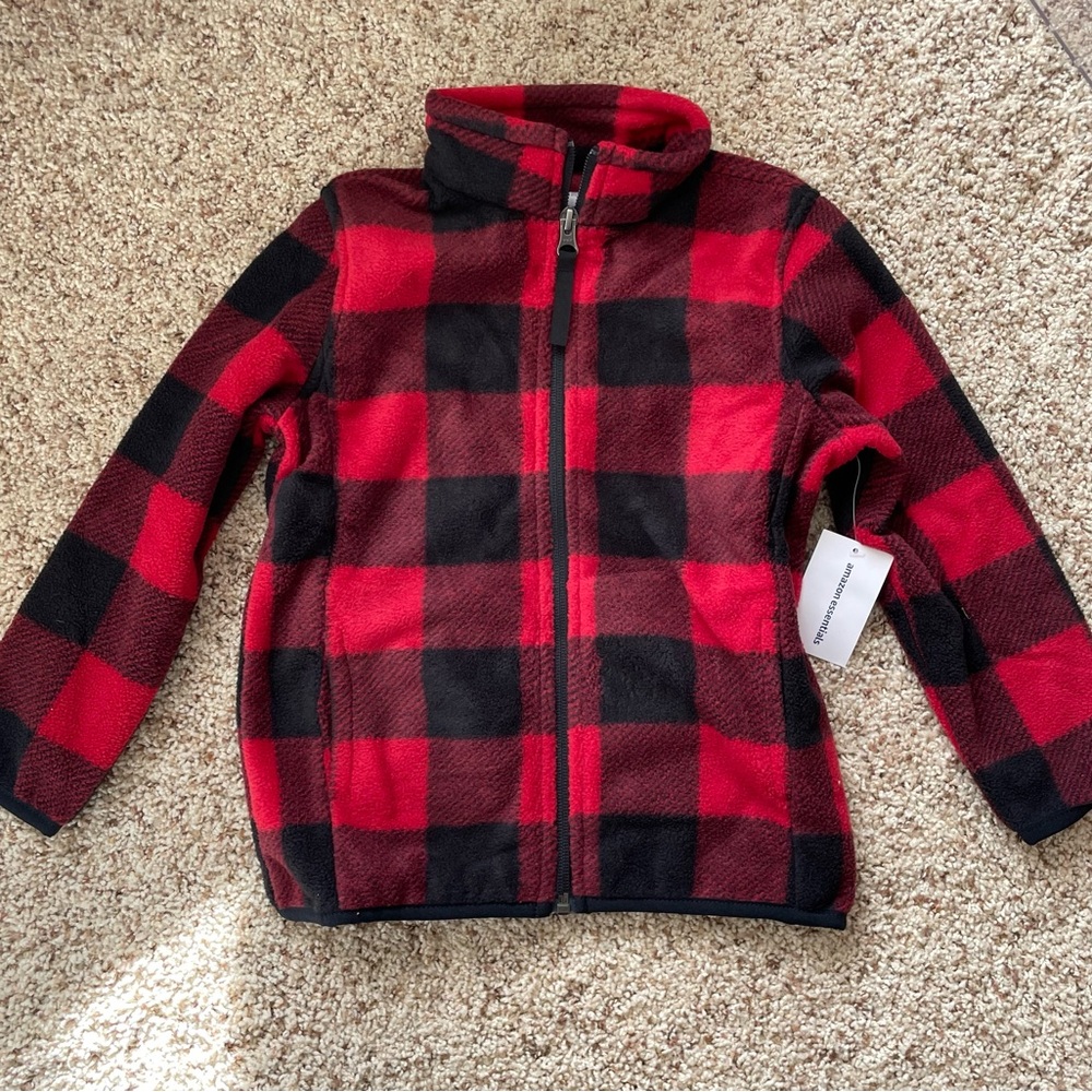 New! 4T Red Buffalo Plaid Fleece Jacket